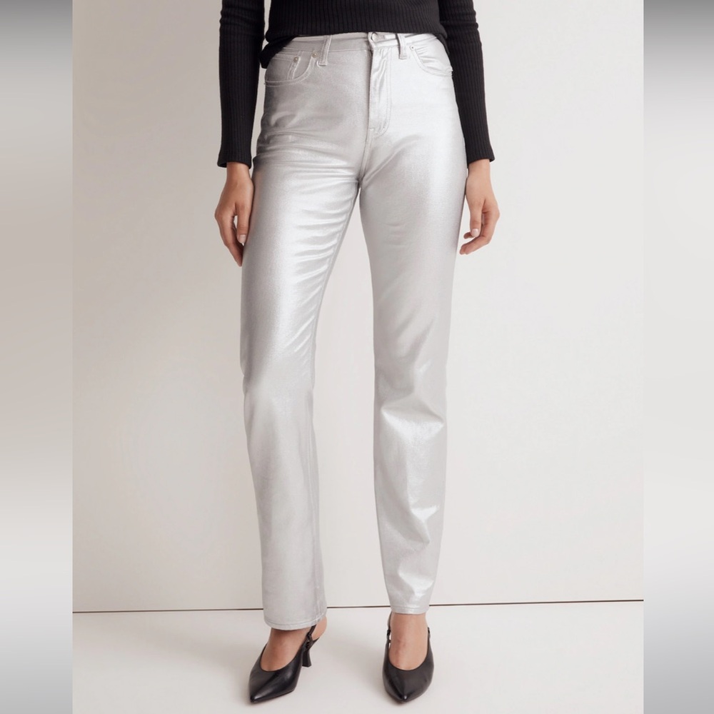 NWOT Madewell The '90s Straight Jean in Silver Foil - Size 25